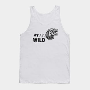 Tiger Face with Text: Stay Wild Tank Top